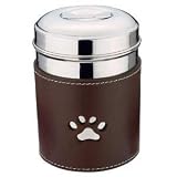 Pet Studio Leather Pawprint Canister For Pet Treats and Kitchen Decor....40oz