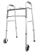 Ez2care Deluxe Two Botton Folding Walker with 5-Inch Wheels, Anodized Silver