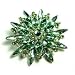 Green Austrian Rhinestone Silver-Tone Flower Brooch Pin