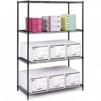 Safco 48"x24" Industrial Wire Shelving in Black