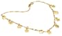 14k Yellow Gold Italian Anklet w/ Stars and Hearts, 9"