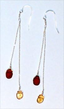 Hessonite Gemstone Dangle earring