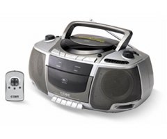 Coby CXCD250 Portable Cassette Recorder with CD Player and AM/FM Radio