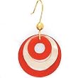 14K RED JADE & MOP CIRCLE EARRINGS (FRENCH WIRE)