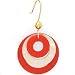 14K RED JADE & MOP CIRCLE EARRINGS (FRENCH WIRE)