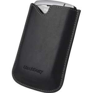 Blackberry 8350i OEM Black Leather Pocket Case with no Belt Clip