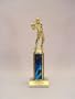 12 Inch Quick Ship Single Column Trophy: Female Golf Figure, Red Column (Includes Free Engraving)