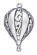 Solid Sterling Silver Hot Air Balloon Charm (2.6g)