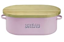 Typhoon Bread Bin With Wood Lid - Pink