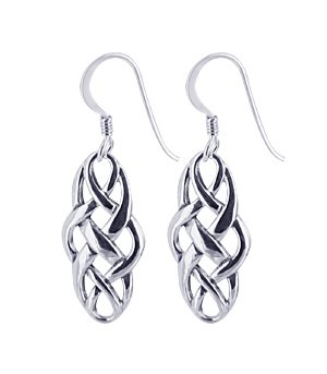 Celtic Knot Sterling Silver French Ear Wire Hook Dangle Earrings