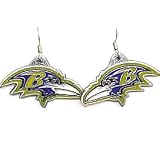 Baltimore Ravens Dangle Earrings - NFL Football Fan Shop Sports Team Merchandise