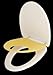 Toilet Seats White/Yellow Plastic, Elongated Toilet Seats, Adult and Child Adapter Seat