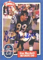 Gino Marchetti, Baltimore Colts, 1988 Swell Football Greats Hall of Fame Autographed Card