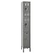 Hallowell U1228-3A-HG Hallowell Gray Steel Premium Wardrobe Locker, 1 Wide with 3 Opening, 3 Tier, 12" Width x 78" Height x 12" Depth, Assembled
