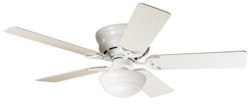 Hunter 20810 Low Profile lll Plus, 52-Inch Ceiling Fan with Five Blades, White