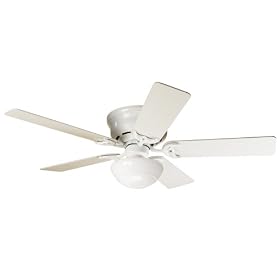 Hunter 20810 Low Profile lll Plus, 52-Inch Ceiling Fan with Five Blades, White by Hunter Fan Company