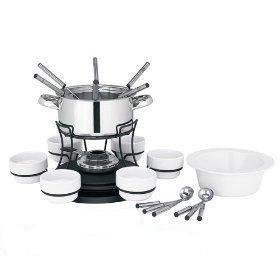 Trudeau 24 Piece 3 In 1 Lazy Susan Fondue Set by Trudeau