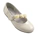 L'Amour Toddlers & Kids Flower Dress Shoes Ballerina Flats Patent Ivory - FREE SHIPPING
