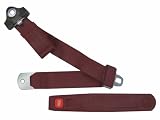 3-Point Lap and Shoulder Seat Belt, Maroon, with Push Button release, matching contoured sleeve