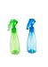 LaMi Set of 2 Colorful Mini Fine Mist Spray Bottles (6 Oz), Food Safe Plastic, Blue and Green, 1-pack