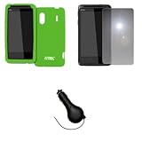 EMPIRE Neon Green Silicone Skin Case Cover + Mirror Screen Protector + Retr ....