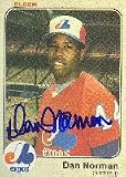 Dan Norman, Montreal Expos, 1983 Fleer Autographed Card