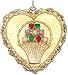 Heart with Basket of Flowers, 14K Gold Charm