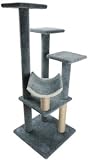 3 Post Kitty Gym with Staircase Platforms : Color IVORY : Size 63 INCHES