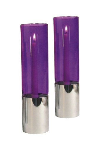 Cylinder Candleholder Set - Purple