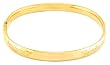 14K Yellow Gold Filled Bangle with Etched Design Bracelet