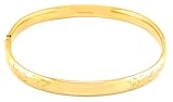 14K Yellow Gold Filled Bangle with Etched Design Bracelet