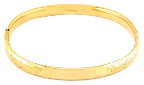 Childrens Toyshop  Jewelry : 14K Yellow Gold Filled Bangle with Etched Design Bracelet