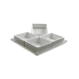 10 Strawberry Street Whittier 16- Sq Inch 4-Pocket Tray, White
