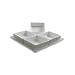 10 Strawberry Street Whittier 16-Inch 4-Pocket Tray, White