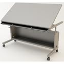Art Table 48" x 30" -Gray Frame, Gray Surface
