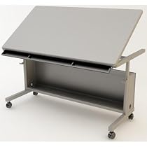 Art Table 48" x 30" -Gray Frame, Gray Surface