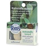 Tom's Of Maine Naturally Waxed Anti-Plaque Flat Floss, Unflavored 32 Yd