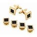 Gold plated cufflinks and shirt stud set with onyx