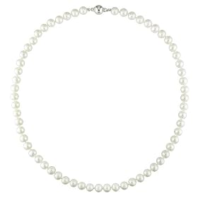 7-7.5 mm Cultured Freshwater Pearl Necklace, 18" in length
