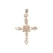 Jewelry : Rose Gold over Sterling Silver Fancy Champagne CZ Cross Pendant