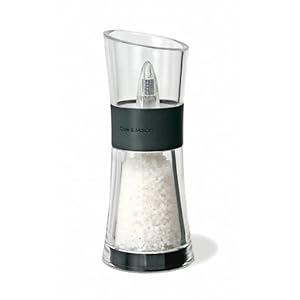 Cole and Mason Inverta Flip Soft Touch Salt Mill Black Rubber and Clear Acrylic