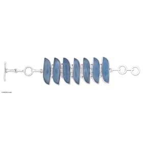 Bracelet, 'Sea Waves' 1.6 W 7.9 L by Chalcedony Bracelets