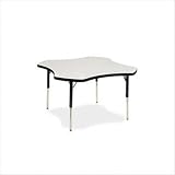 Quick Ship: 4000 Series 48 Clover Activity Table with Short Legs Laminate: Grey Nebula, Banding: Squash