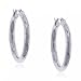 Ladies Diamond Cut 14KT White Gold Hoop Earrings New