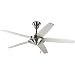 Progress Lighting P2530-09 54-Inch 5 Blade Energy Star Fan with Reversible Silver/Natural Cherry Blades, Brushed Nickel