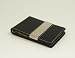 Black Leather Wallet/Credit Card Case With Built In Money Clip, Black