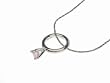 Sterling Silver CZ October Birthstone Ring Necklace with 18" Figaro Chain