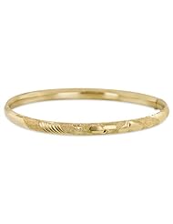 14K Yellow Gold Ladies Hollow 4.9mm Wide Bangle Bracelet