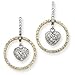 14k Two-tone Circle w/ Hanging Heart Diamond title=
