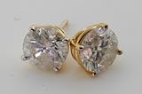 1/4ct Diamond Studs Yellow 14kt Gold Earrings - MM962-634